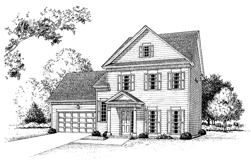 Home Plan - Exterior - Front Elevation 3 for Classical House Plan #453-296 - 3 bed, 2.5 bath