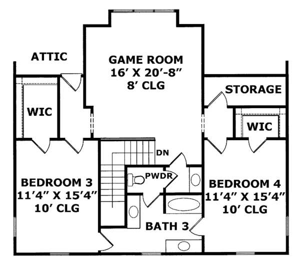 House Plan Design - Colonial Floor Plan - Upper Floor Plan #952-199