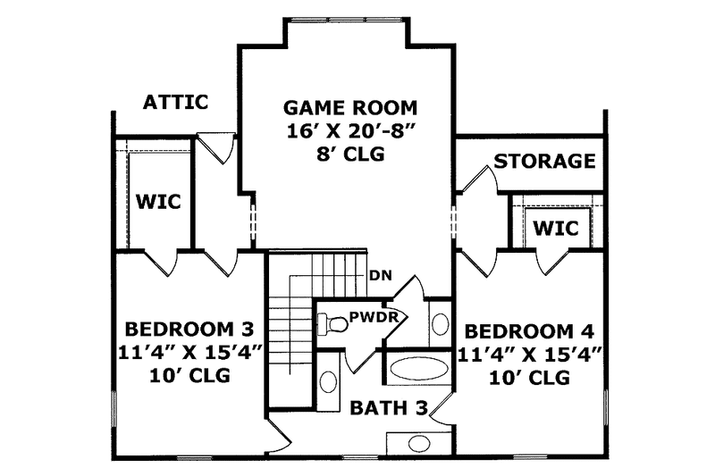 Home Plan - Floor Plan - Upper Floor for Colonial House Plan #952-199 - 4 bed, 3.5 bath