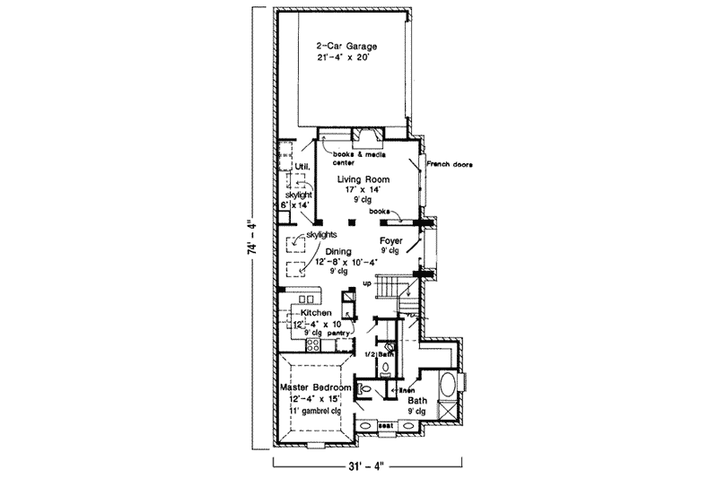 Home Plan - Floor Plan - Main Floor for European House Plan #410-394 - 3 bed, 2.5 bath