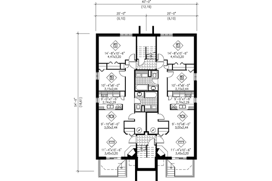 Floor Plan - Lower Floor for Contemporary House Plan #25-4225 - 2 bed, 1 bath