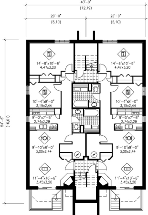 Contemporary Floor Plan - Lower Floor Plan #25-4225