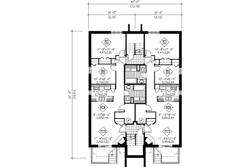 Home Plan - Floor Plan - Lower Floor for Contemporary House Plan #25-4225 - 2 bed, 1 bath