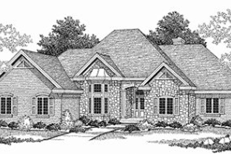 Dream House Plan - European Exterior - Front Elevation Plan #70-517