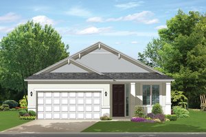 Ranch Exterior - Front Elevation Plan #1058-100