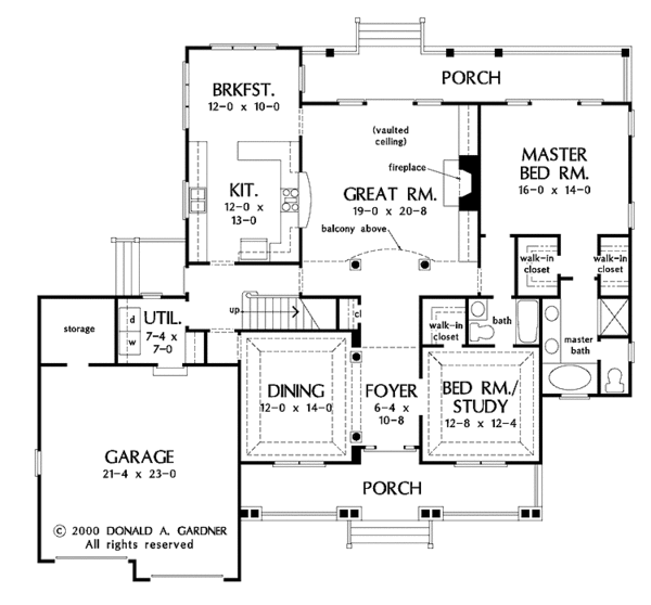 House Plan Design - Craftsman Floor Plan - Main Floor Plan #929-568