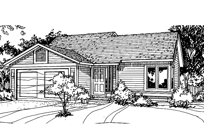 Architectural House Design - Ranch Exterior - Front Elevation Plan #334-120