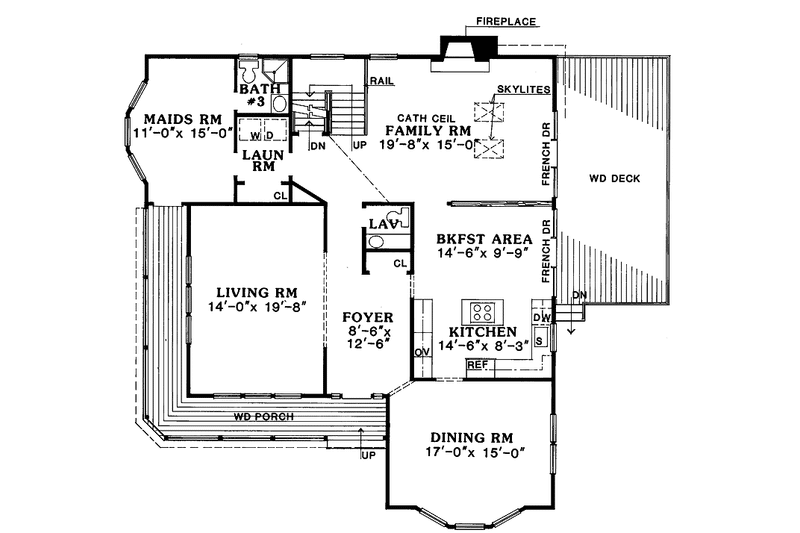 Home Plan - Floor Plan - Main Floor for Country House Plan #314-246 - 5 bed, 3.5 bath