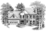 European Style House Plan - 3 Beds 2.5 Baths 1900 Sq/Ft Plan #927-158 