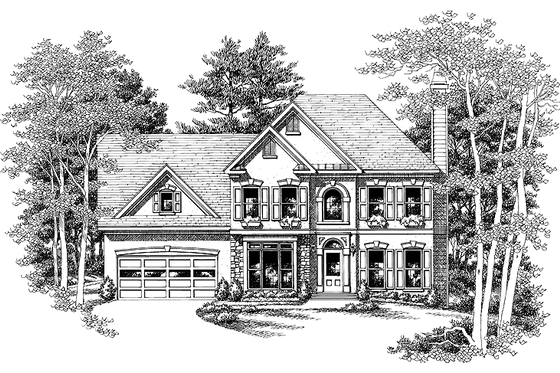 Exterior - Front Elevation 3 for European House Plan #927-158 - 3 bed, 2.5 bath