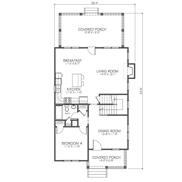 Traditional Floor Plan - Main Floor Plan #483-1