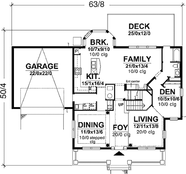 Bungalow Floor Plan - Main Floor Plan #320-397