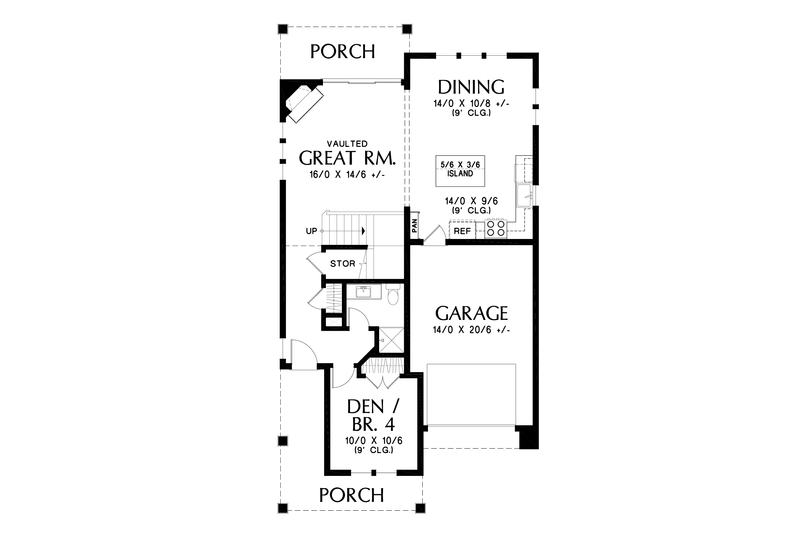 Home Plan - Floor Plan - Main Floor for Farmhouse House Plan #48-1043 - 4 bed, 3 bath