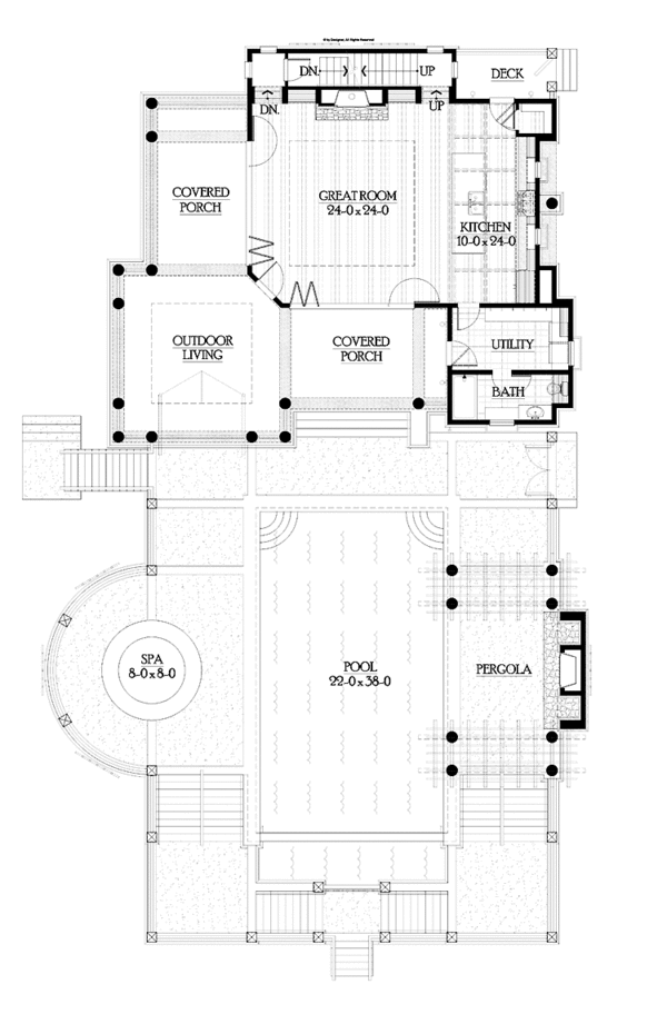 House Plan Design - Colonial Floor Plan - Main Floor Plan #132-524