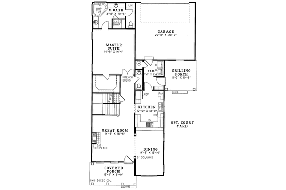 Floor Plan - Main Floor for Classical House Plan #17-2669 - 3 bed, 2.5 bath