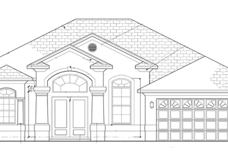 Home Plan - Exterior - Front Elevation 5 for Mediterranean House Plan #1058-35 - 3 bed, 2 bath