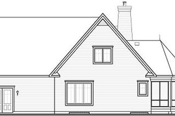 Exterior - Rear Elevation for European House Plan #23-855 - 3 bed, 2 bath
