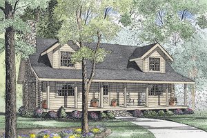 Log Exterior - Front Elevation Plan #17-494