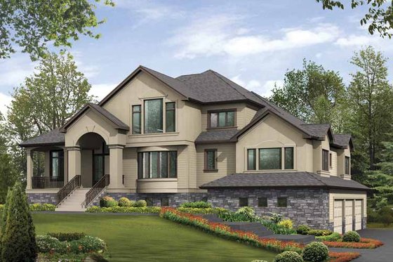 Exterior - Front Elevation 3 for Contemporary House Plan #132-511 - 4 bed, 5 bath