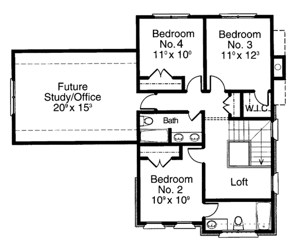 House Plan Design - Colonial Floor Plan - Upper Floor Plan #429-235