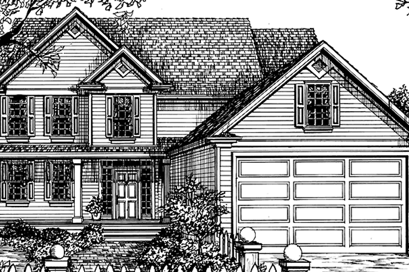 House Blueprint - Country Exterior - Front Elevation Plan #966-41
