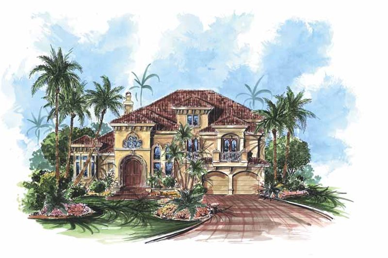 Dream House Plan - Mediterranean Exterior - Front Elevation Plan #1017-59