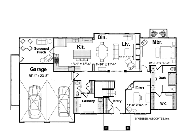 Craftsman Floor Plan - Main Floor Plan #928-200