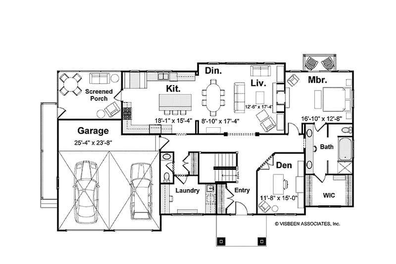 Architectural House Design - Floor Plan - Main Floor for Craftsman House Plan #928-200 - 3 bed, 2.5 bath