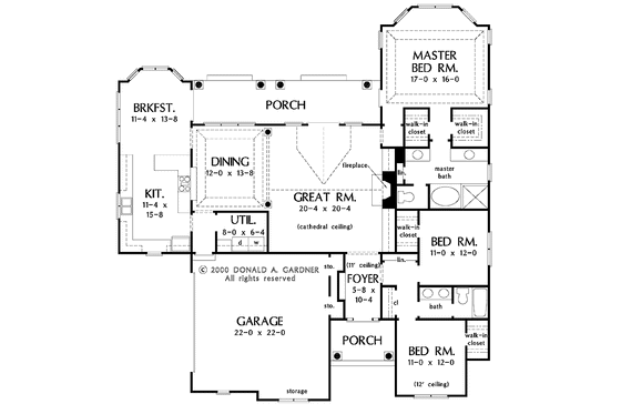 Floor Plan - Main Floor for Mediterranean House Plan #929-591 - 3 bed, 2 bath
