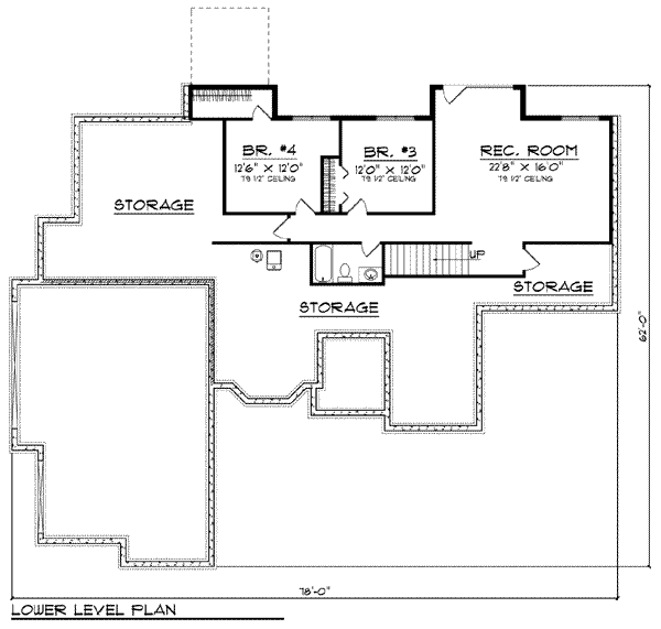 Dream House Plan - European Floor Plan - Lower Floor Plan #70-796