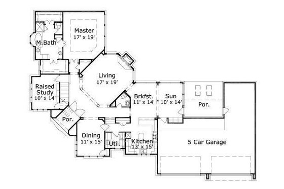 Floor Plan - Main Floor for Traditional House Plan #411-241 - 4 bed, 3 bath