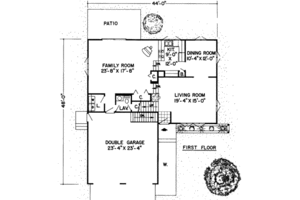 Floor Plan - Main Floor for Ranch House Plan #312-481 - 2 bed, 2.5 bath
