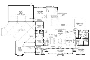 Floor Plan - Main Floor for Farmhouse House Plan #1074-3 - 4 bed, 3.5 bath