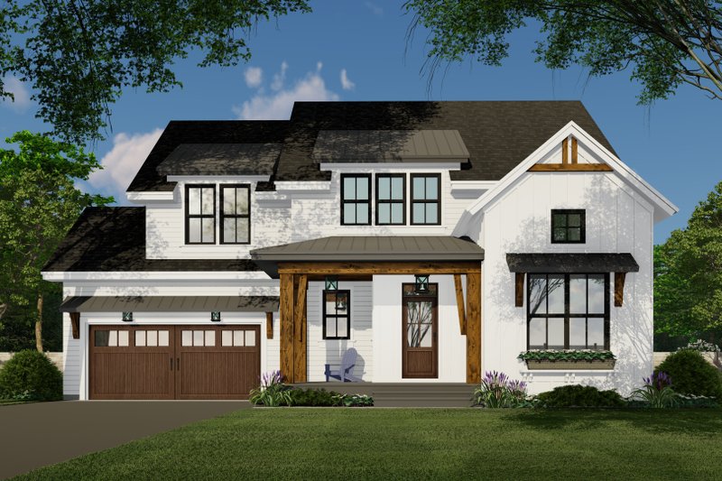 House Blueprint - Farmhouse Exterior - Front Elevation Plan #51-1200