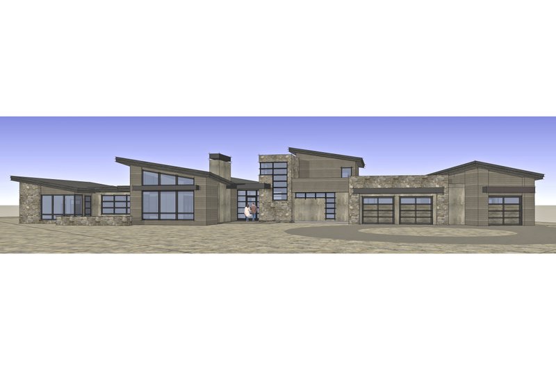 House Blueprint - Exterior - Front Elevation 8 for Contemporary House Plan #892-42 - 4 bed, 5.5 bath