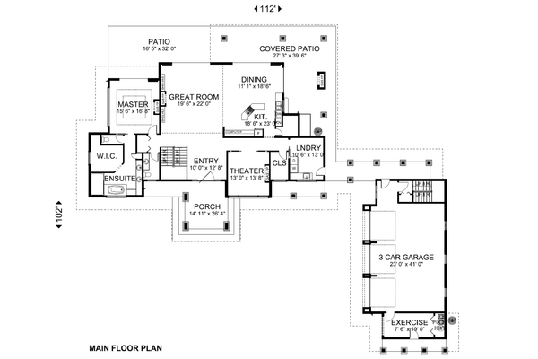 Contemporary Floor Plan - Main Floor Plan #126-285