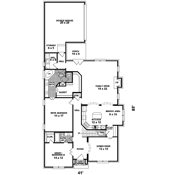 Tudor Floor Plan - Main Floor Plan #81-431