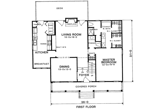Floor Plan - Main Floor for Country House Plan #322-123 - 3 bed, 3.5 bath