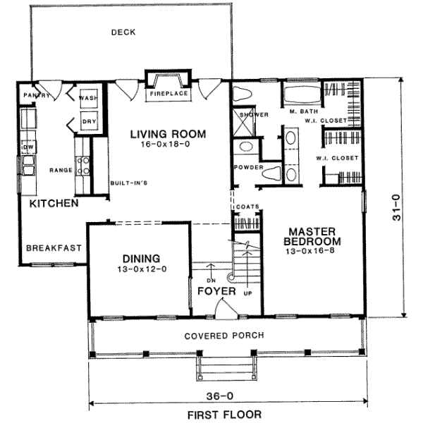Country Floor Plan - Main Floor Plan #322-123