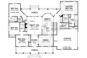 Floor Plan - Main Floor for Country House Plan #929-20 - 4 bed, 3 bath