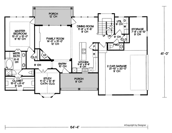 Traditional Floor Plan - Main Floor Plan #20-612