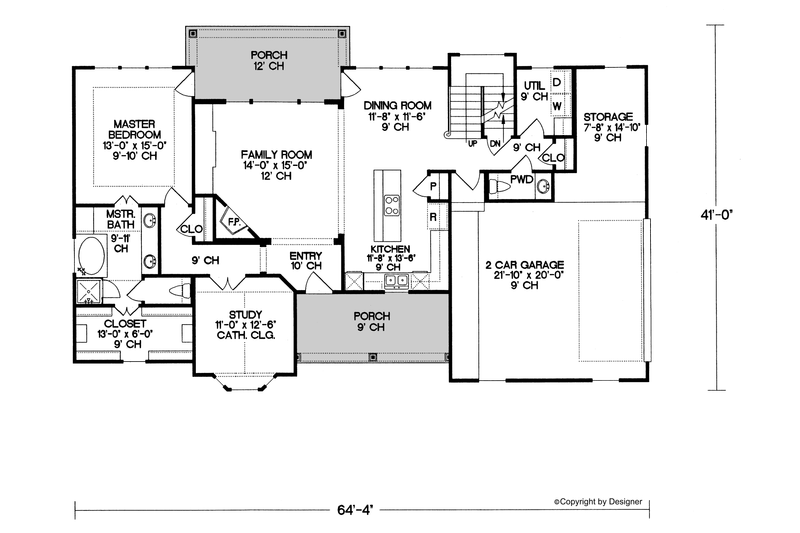 Home Plan - Floor Plan - Main Floor for Traditional House Plan #20-612 - 3 bed, 2.5 bath