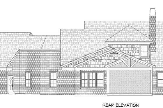 Exterior - Rear Elevation for Traditional House Plan #932-341 - 3 bed, 2.5 bath