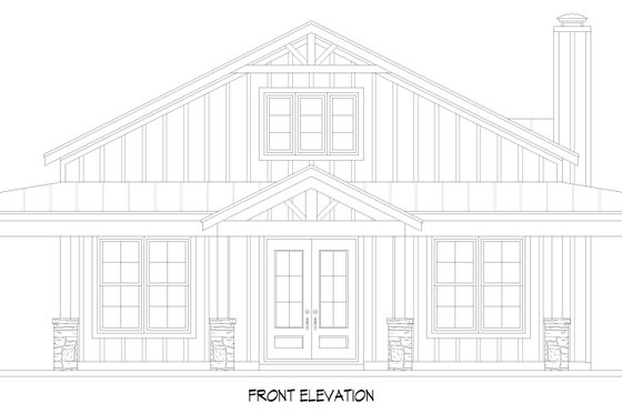 Exterior - Front Elevation 3 for Barndominium House Plan #932-1242 - 4 bed, 3 bath