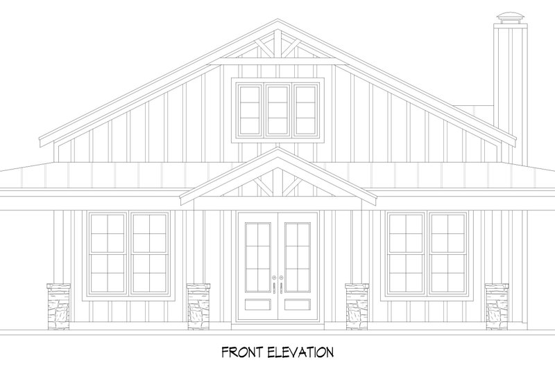 House Design - Exterior - Front Elevation 3 for Barndominium House Plan #932-1242 - 4 bed, 3 bath
