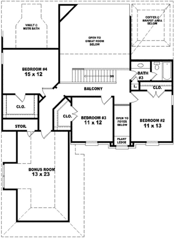 European Floor Plan - Upper Floor Plan #81-832