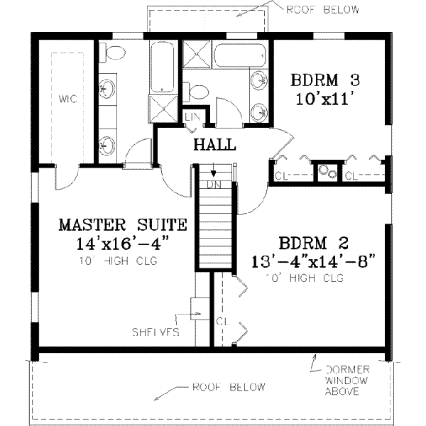 Home Plan - Country Floor Plan - Upper Floor Plan #3-152