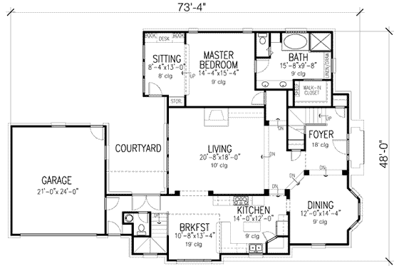 Floor Plan - Main Floor for European House Plan #410-397 - 5 bed, 4.5 bath