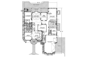 Floor Plan - Main Floor for Mediterranean House Plan #420-248 - 6 bed, 7.5 bath