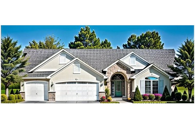 Dream House Plan - Mediterranean Exterior - Front Elevation Plan #58-214